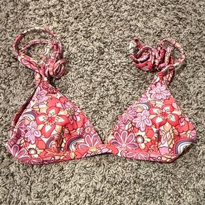 SHEIN Pink Floral Bikini Top